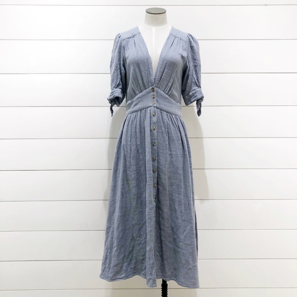 Free People Love of my Life Midi Dress Light Blue